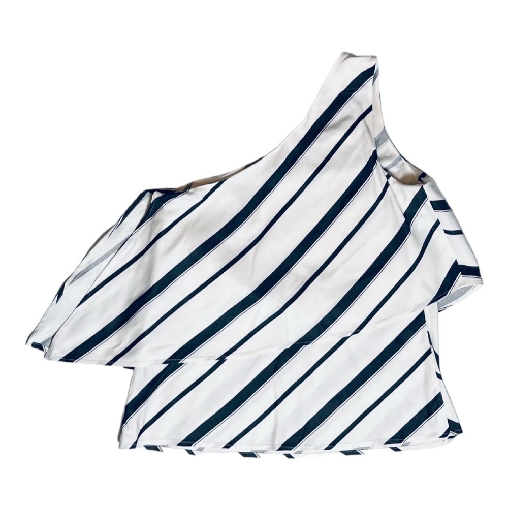 Banana Republic Asymmetrical Black Striped Top